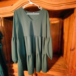 Green ruffle dress